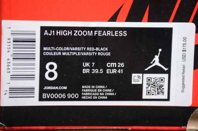 1st Kicks Retro 1 High Fearless Jordan BV0006-900 Zoom Air 0711